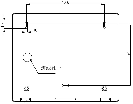 轉(zhuǎn)換開關采用壁掛式安裝，安裝孔位置和安裝孔距